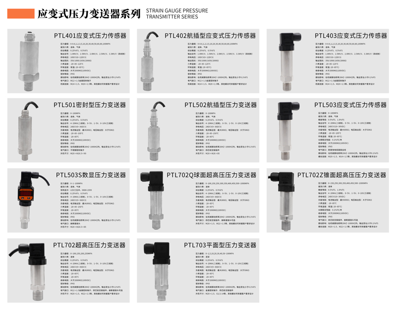 應變式壓力變送器系列